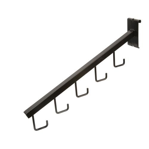 5 HOOK WATERFALL SQUARE TUBE BLACK FOR GRID PACK OF 10