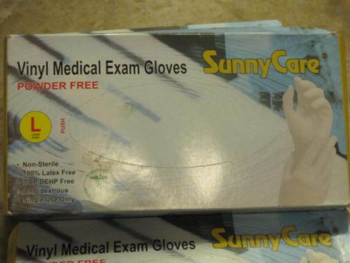 100/box disposable powder-free vinyl medical exam gloves (latex free) large for sale