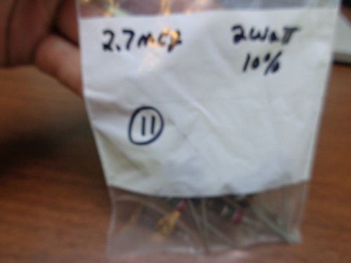 11pcs. 2.7 meg Ohm 2 Watt 10%  Carbon Comp resistors Vintage  NOS Ohmite Brand
