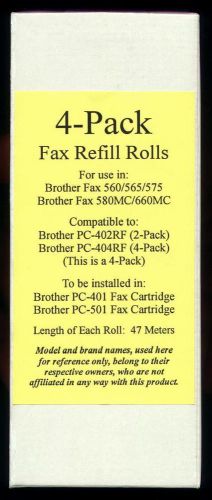 4 Fax Refills for Brother Fax 560/565/575/580MC/660MC