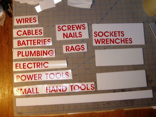 Set of custom labels ~ tools, inventory, organizing, school, storage for sale