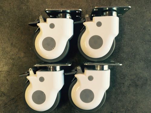 4&#034; ultra modern caster set; 4 swivel caster with total lock on polyurethane for sale