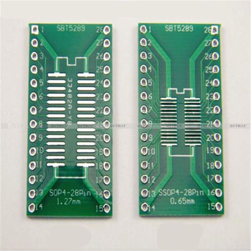 5PCS SOP28 SSOP28 TSSOP28 to DIP-28 Adapter Converter PCB Board 0.65/1.27mm