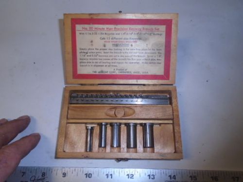 MACHINIST TOOL LATHE MILL Minute Man Broach Set Number 00 Micro Set in Case