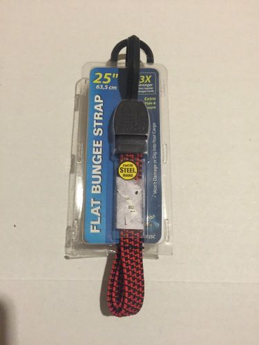 Pit Lane 2.5&#034; Flat Bungee Strap Cord with Coated Steel Hooks