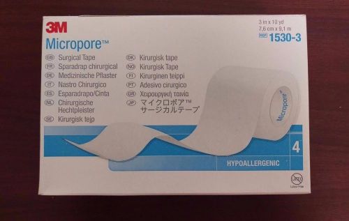 NEW 3M Micropore Surgical Tape 3&#034;x10yrds 4rl/bx #1530-3