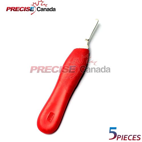 SET OF 5 SCALPEL HANDLE #4 RED SURGICAL DERMAL PODIATRY INSTRUMENT