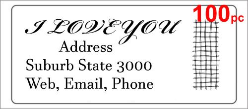 100 Personalised return address label adhesive mailing sticker 56x25mm fence