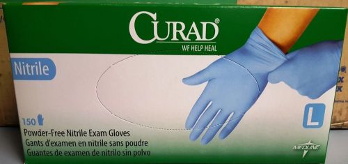 Curad Nitrile Exam Glove, Powder-Free, Large, 4 Boxes (150/Box) FREE PRIORITY