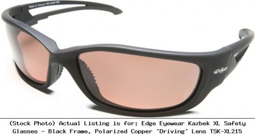 Edge Eyewear Kazbek XL Safety Glasses - Black Frame, Polarized Copper: TSK-XL215