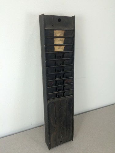 Antique Vintage Industrial INTERNATIONAL Time Clock Card Holder Rack File