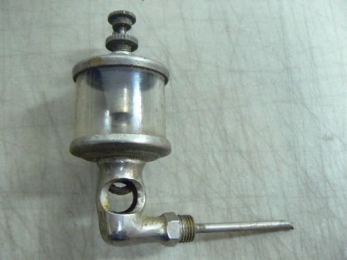Vintage Lonergan&#039;s Nickel Plated Drip Oiler, Right Angle Tube, Hit &amp; Miss Engine