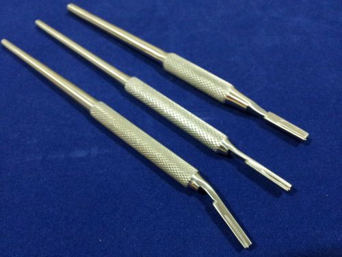SET OF 3 ASSORTED ROUND SURGICAL SCALPEL BLADE HANDLES #3 INSTRUMENTS KIT