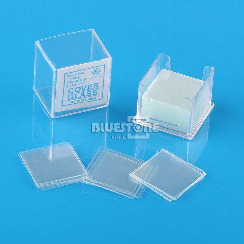 100x microscope cover glass slips 20mmx20mm new