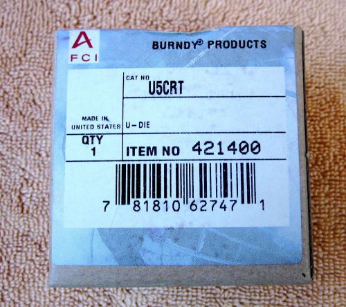 Brand New Burndy U5CRT Index 17 Blue Crimping Die Factory Sealed Free Shipping