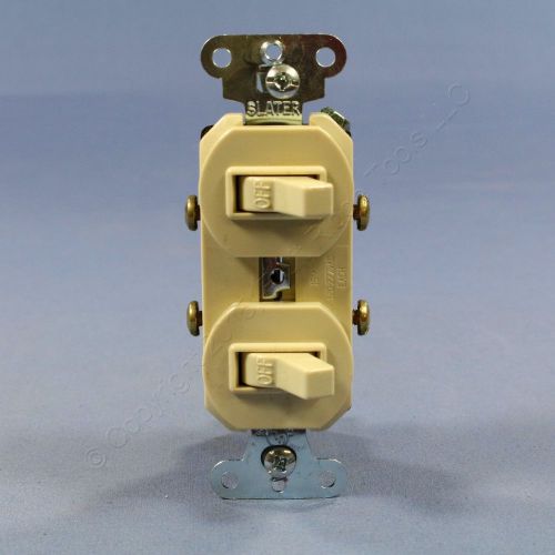 P&amp;s ivory double toggle light switch non-grounding 15a 120/277vac bulk 690-i for sale