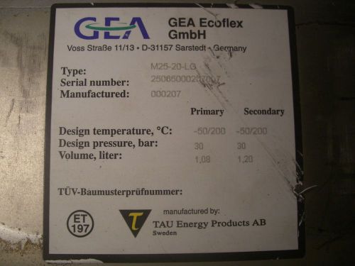 E26 kelvion gea ecoflex m25-20-lg m2520lg heat exchanger slighty bent e26 for sale