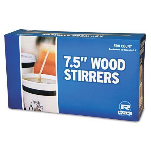 Royal 7.5&#034; Wood Coffee Beverage Stirrers, Package of 500