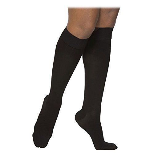 Women&#039;s Casual Cotton Maternity Knee High Socks 15-20mmHg, A, Black, #146CA99/M