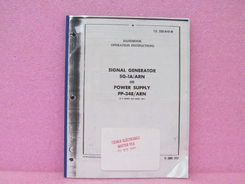 Military Manual SG-1A/ARN, PP-348/ARN Power Supply Manual Set OPR/SVC/Parts