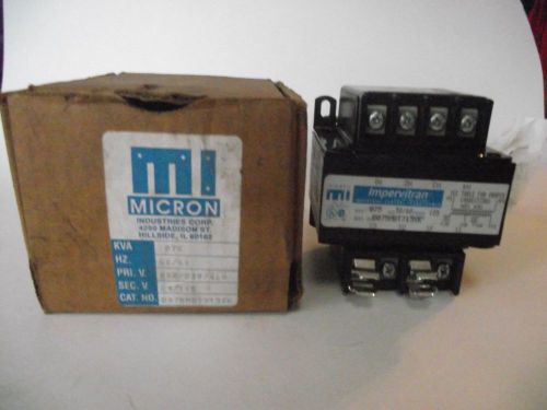 Micron transformer b075mbt713xk .075 kva 208/230/460 to 24/115 new in box for sale