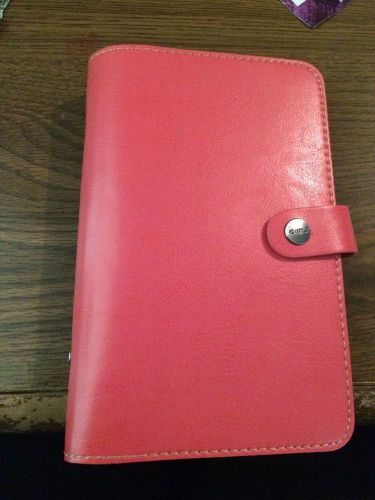 Faux Compact Planner In Coral