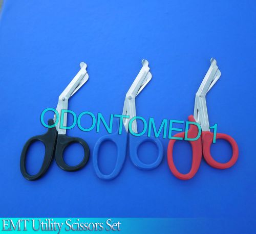 EMT Utility Scissors Set Black,Blue &amp; Red Colour Surgical Instruments