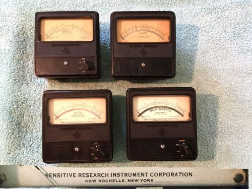 4 EX. CD Sensitive Research Instruments MICROAMPERES VOLT METERS Test Lot AC DC