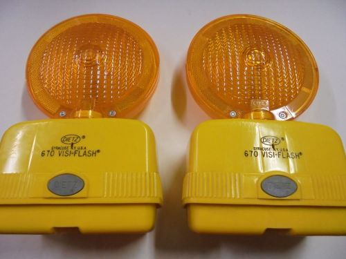 Dietz lighting yellow warning light(s) for traffic barricades - set of two (2) for sale