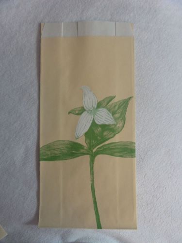 100 Floral Print Paper Bags 5&#034;x10&#034;x2&#034; Flat Merchandise Bags