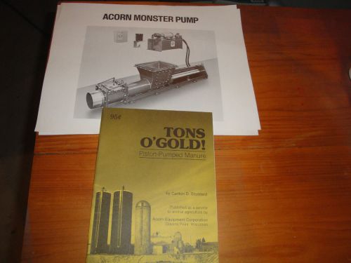 Acorn Equipment Tons O&#039;Gold Piston-Pumped Manure Booklet 1977 Carlton Stoddard