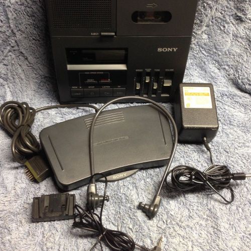 Sony bm-840t microcassette transcriber - w/foot pedal, headset, a/c adapter for sale