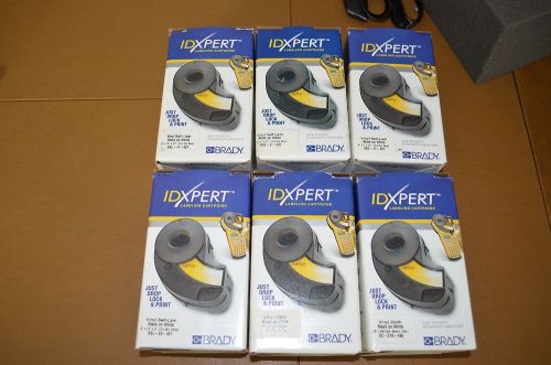 Brady XSL, XC, X  SERIES IDXPERT Labels Black on White Lot of 6 new in box.