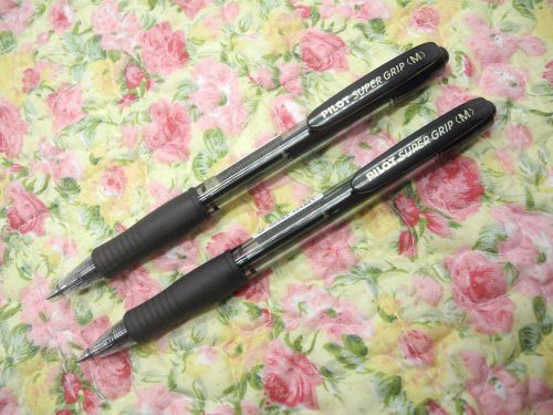 2pcs PILOT SUPER GRIP 1.0mm medium ball point pen , BLACK(Japan)