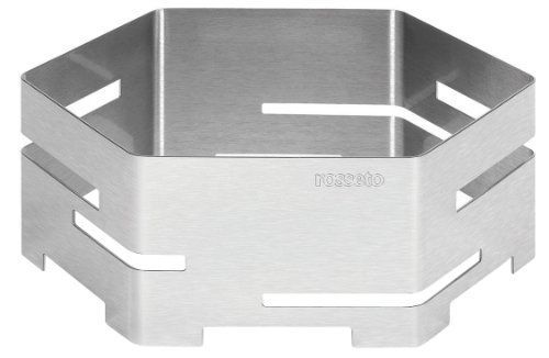 Rosseto SM116 14-Inch Brushed Stainless Steel Hexagon Buffet Riser, Small