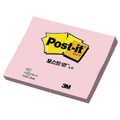 3M Post-it 653 Pink 2pack /51mm X 38mm/800Sheet/sticky notes/100pads X 8PCS
