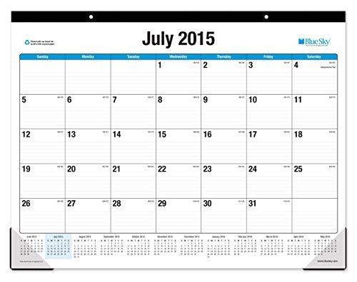 Blue Sky 2015-2016 Academic Year Desk Pad Calendar, Classic, Case Bound, 22 x 17