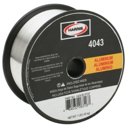 Harris 04043F1 4043 Aluminum MIG Welding Wire, 0.035&#034; x 1 lb. Spool