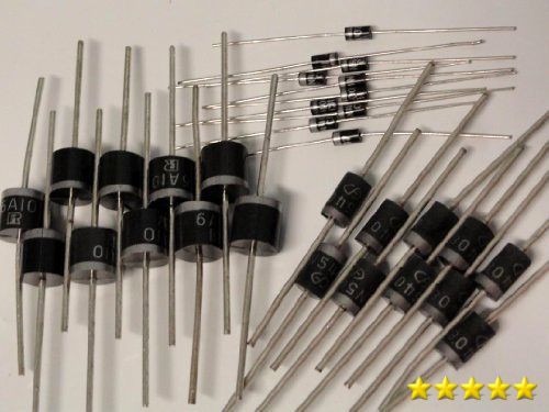 30 Pack Assortment of Power Diodes 1A 3A 6A Amps, New