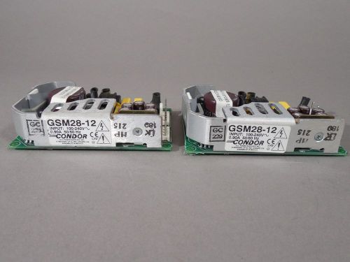 Condor Power Supply GSM28-12 Input 100-240 V 50/60 Hz 0.90 Amp Lot of 2 Used