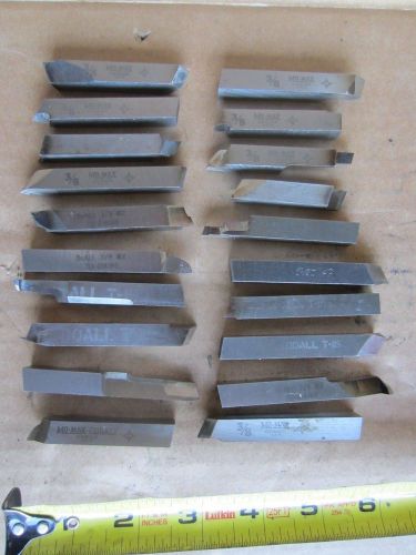 Lot of 20 Lathe Cutting Tool Bits 3/8&#034; Mo Max Doall Other Cobalt