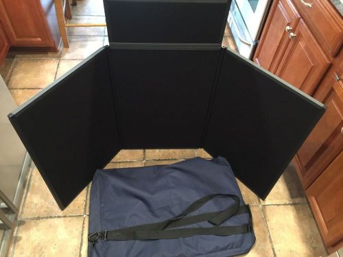 Portable Trifold Travel Portfolio Tabletop Display Triptych W Sign Board &amp; Bag