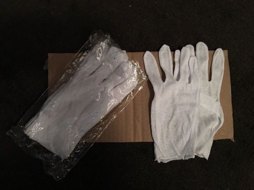 6 Pair White Lisle Cotton Inspection Gloves - Men&#039;s XL - 100% Cotton, NEW!