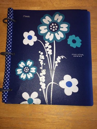 Five Star Flex Blue Floral NoteBinder, 1-Inch Capacity, 11.5 x 11 Inch Notebook