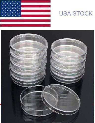 Disposable Clear Plastic Petri Dish Bacterial Culture Dish Plate 10 pcs 55X15mm
