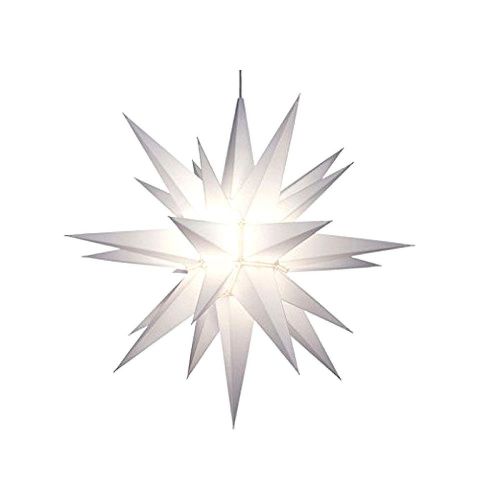 21&#034; Lighted 3-Dimensional White Moravian Star Hanging Christmas Decoration