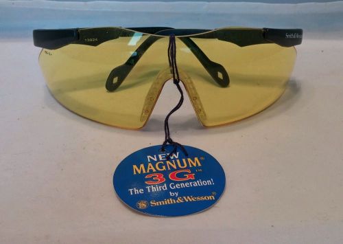 NEW Smith &amp; Wesson Magnum 3G Safety Glasses, Black Frame &amp; Yellow Lens One Pair