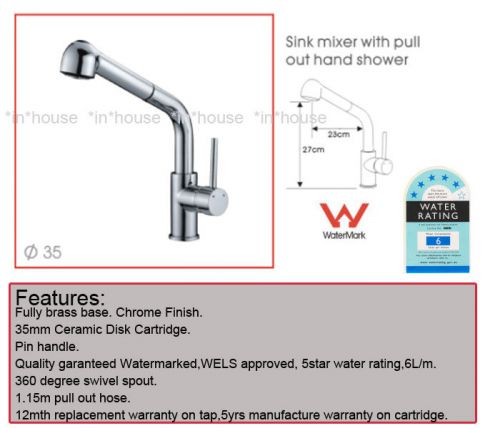 Sink Mixer with pull out hand shower