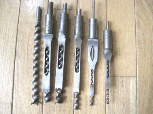 Lot of (5) Hollow Chisel Mortising Bits w/Extra Bit - Craftsman, Greenlee