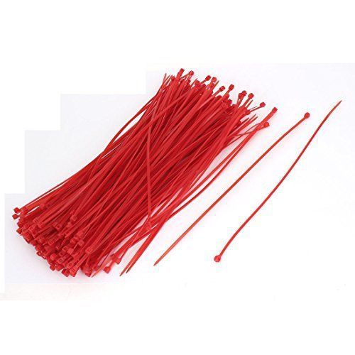 250pcs 4mm x 250mm Nylon Self-Locking Electric Wire Cable Zip Ties Red